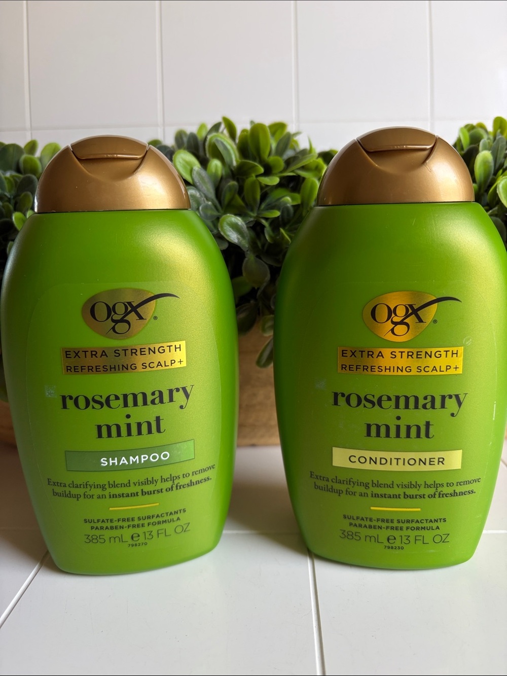 Rosemary Mint Extra Strength Shampoo & Conditioner (Green)